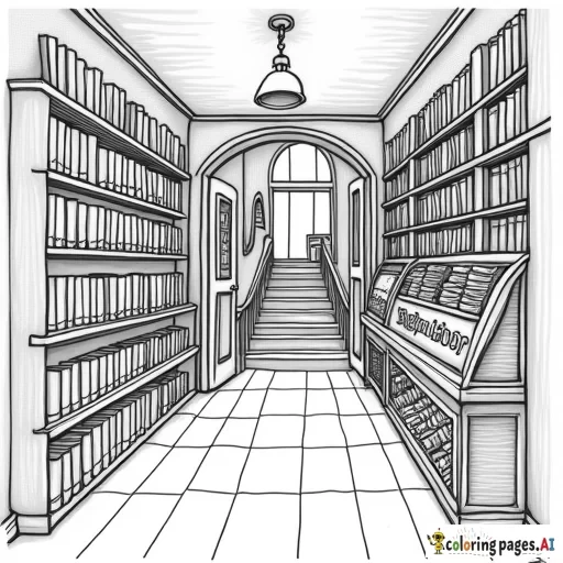 Vintage bookshop scene