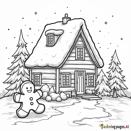 winter wonderland with gingerbread