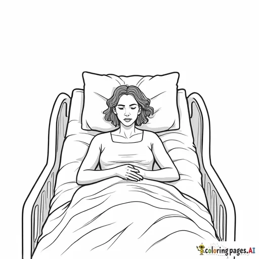 Woman in hospital bed